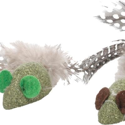 Jucarie pentru pisici Katti Mouse With Feathers