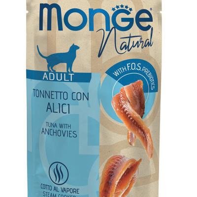 MONGE Cat Natural Pouch Tuna with anchovies in jelly