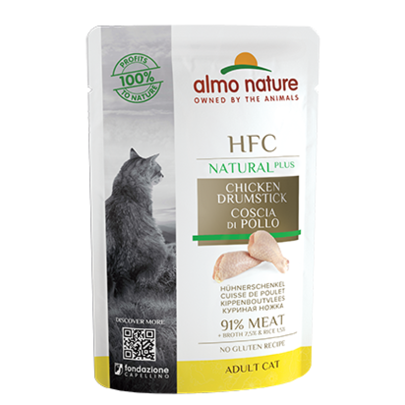 ALMO NATURE Cat HFC Pouch Natural Plus Chicken Drumstick 55g