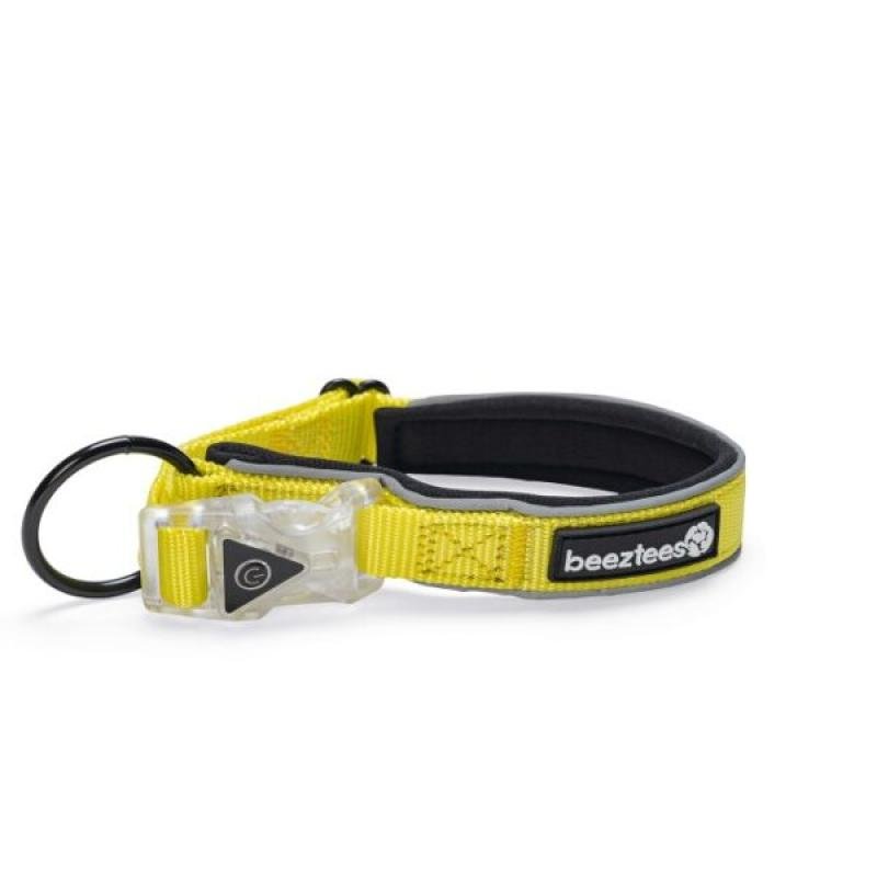 Beeztees ошейник светящийся Premium PARINCA Yellow 35×20