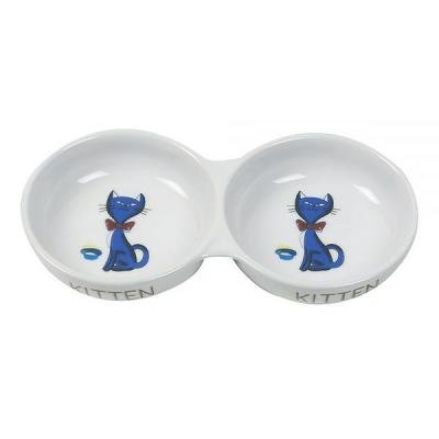 Castron Ceramic dublu pentru pisici Cat Dish Porcelain