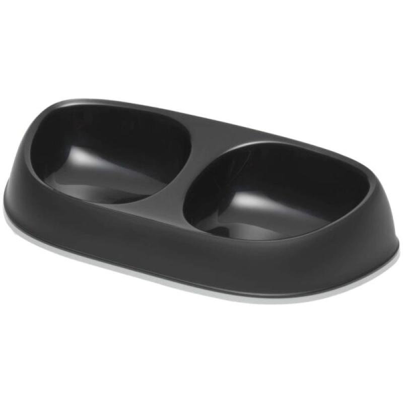Castron dublu din plastic EXQI Black 2х200ml