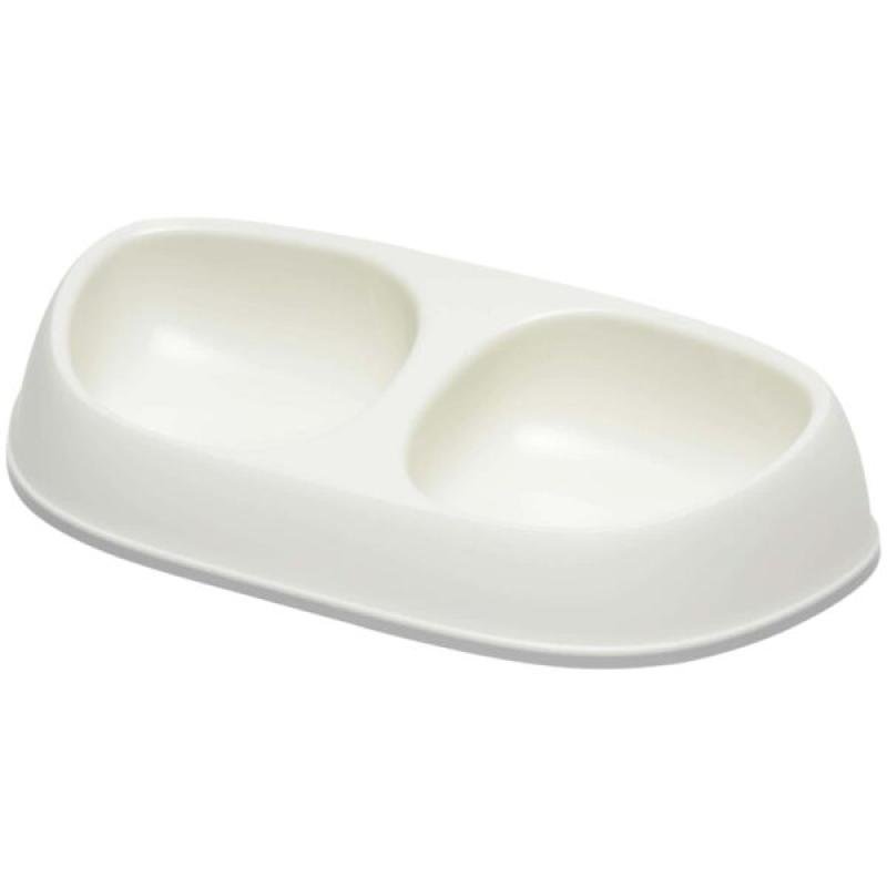 Castron dublu din plastic EXQI White 2х200ml