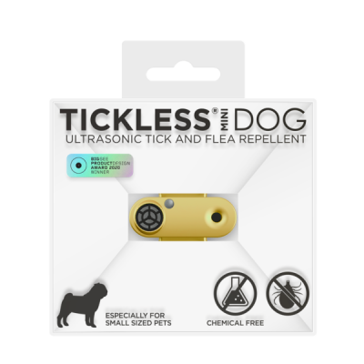 Dispozitiv repelent împotriva căpușelor și puricilor cu ultrasunet TICKLESS MINI DOG Gold