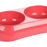 Flamingo castron dublu din plastic COMBO MUK Coral Red 2х200ml