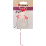 Flamingo игрушка для кошек LOVU MOUSE BEIGE 9.5*5.5*4cm