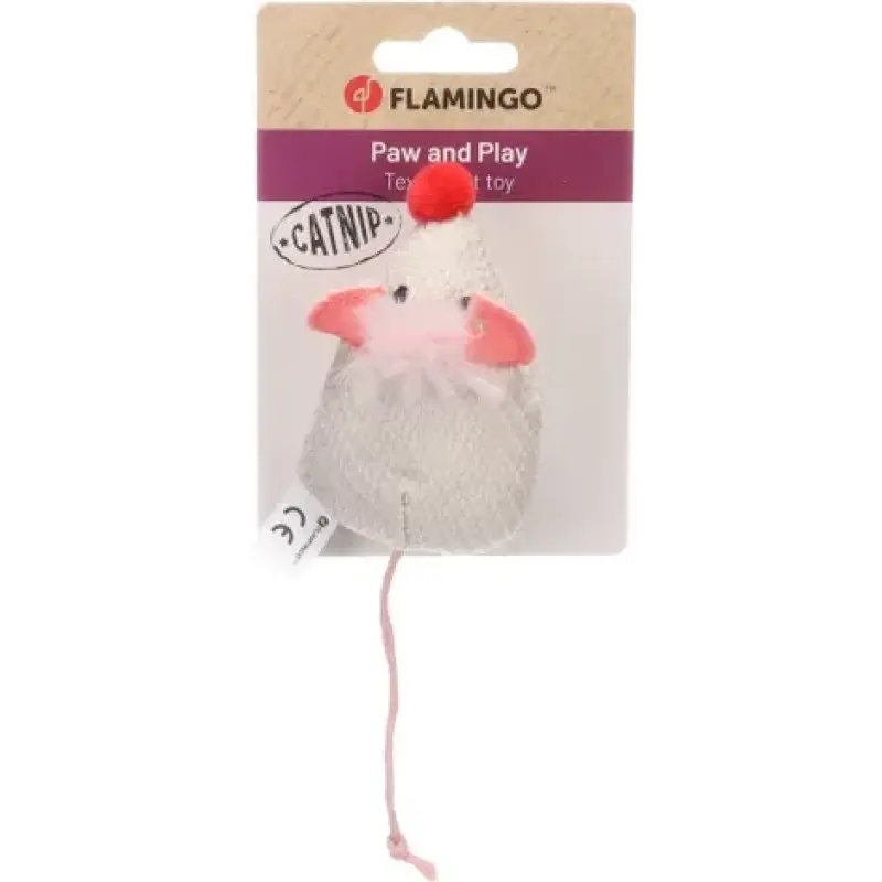 Flamingo игрушка для кошек LOVU MOUSE BEIGE 9.5*5.5*4cm