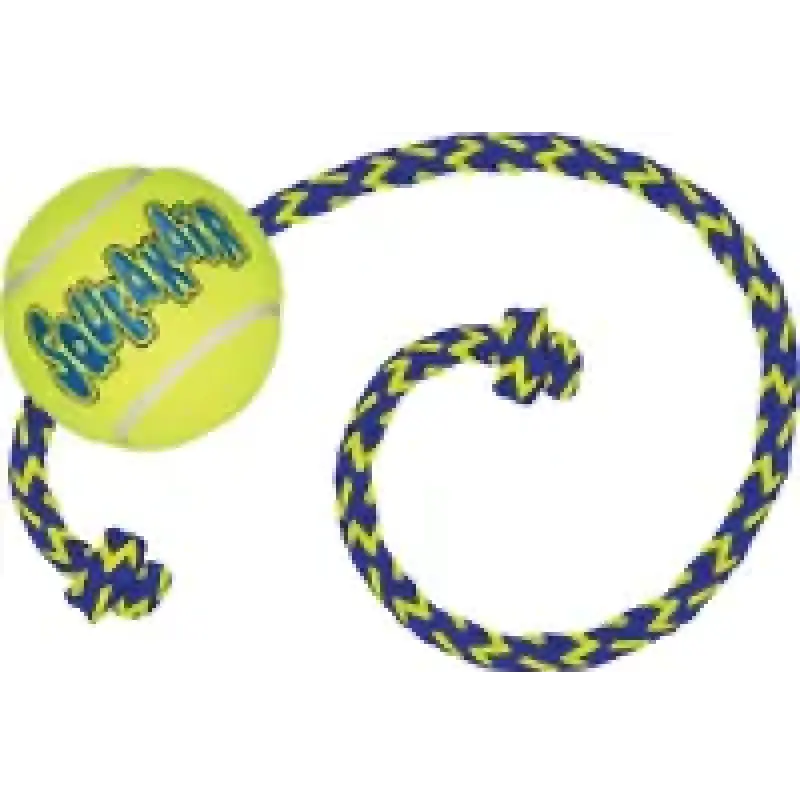 Flamingo игрушка резиновая KONG Squeakair Ball+Rope Med