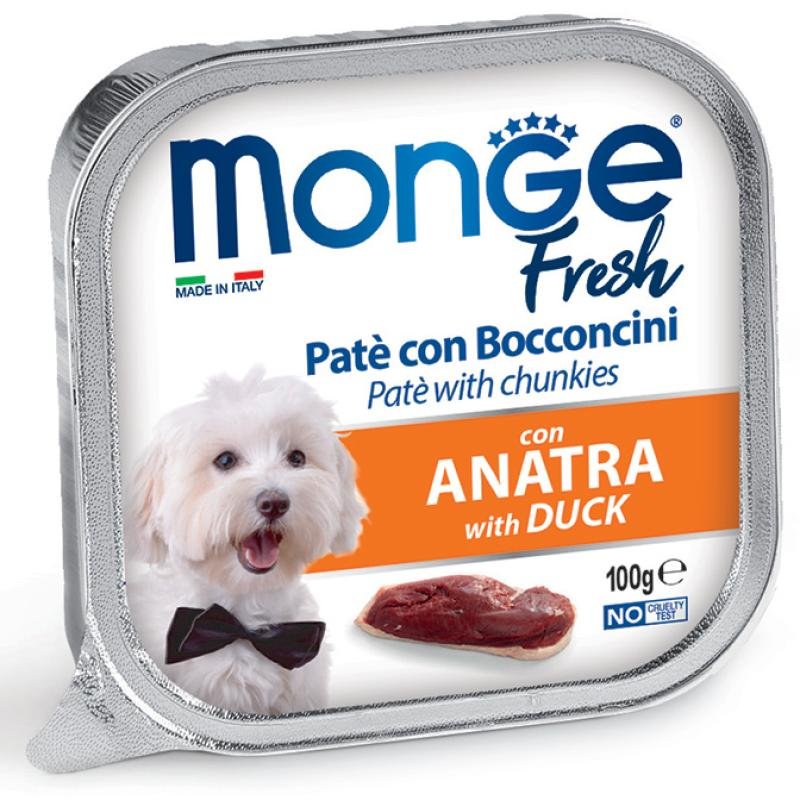MONGE Dog Fresh Pate and chunkies with Duck