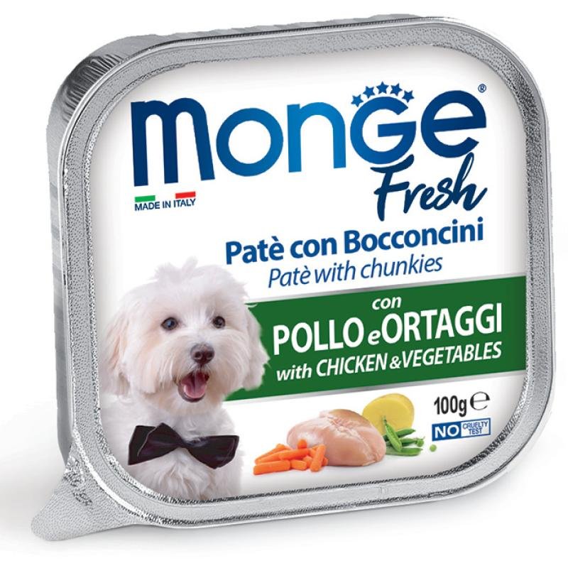 MONGE Dog Fresh Pate with Chicken and Vegetab.