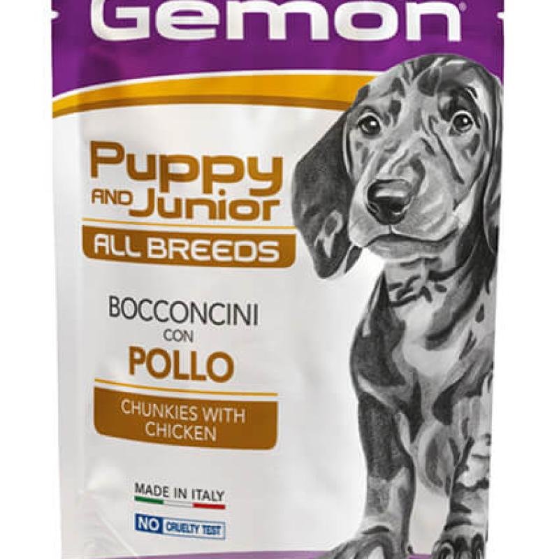 GEMON Dog All Breeds Puppy and Junior Chunkies with Chicken
