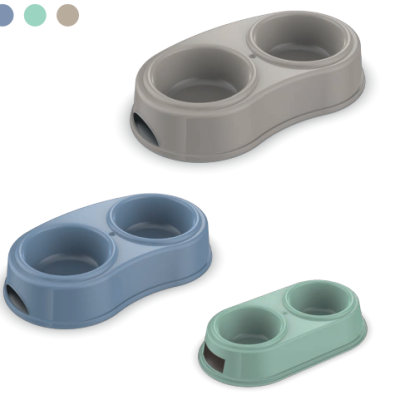 GEORPLAST castron plastic Double Pet Bowl 26x13x5cm