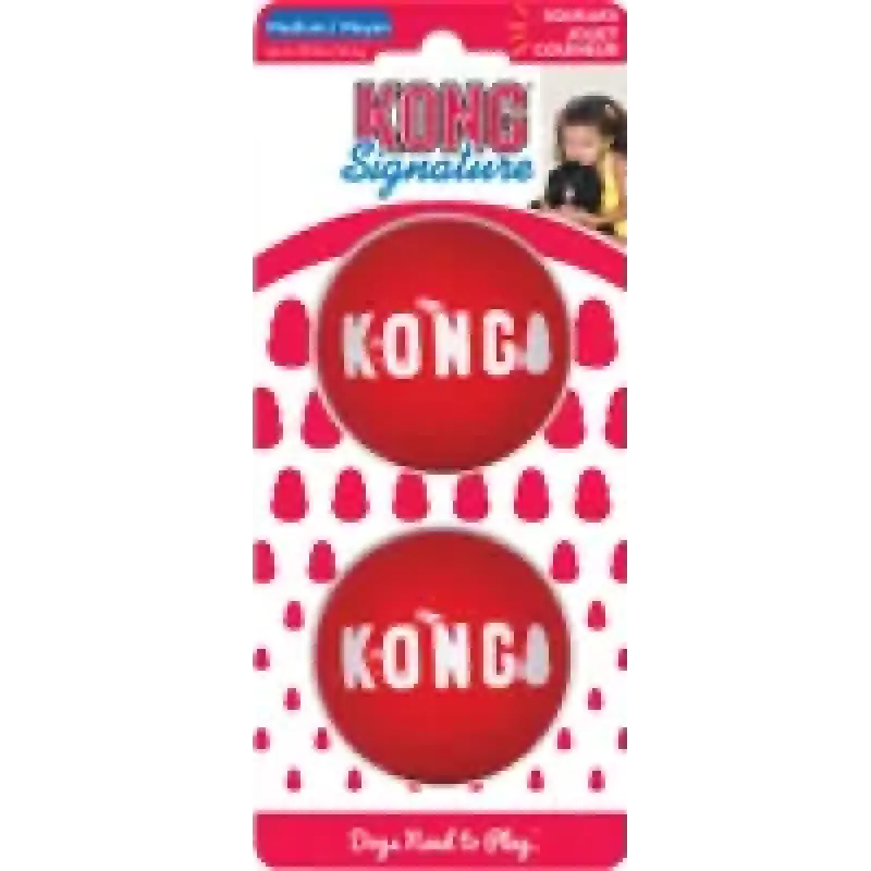 Flamingo игрушка резиновая KONG Signature Balls 2-PK Med