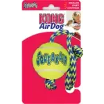 Flamingo игрушка резиновая KONG Squeakair Ball+Rope Med