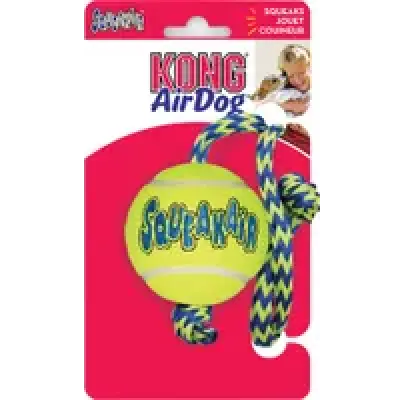 Flamingo игрушка резиновая KONG Squeakair Ball+Rope Med