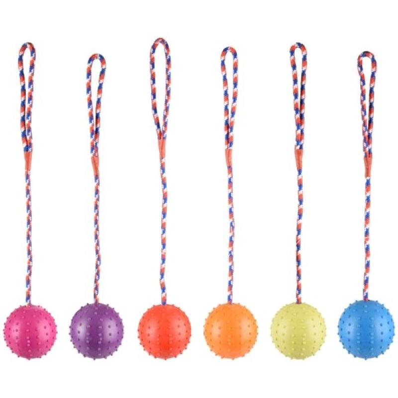 Flamingo Игрушка резиновая RUBBER BALL with Rope