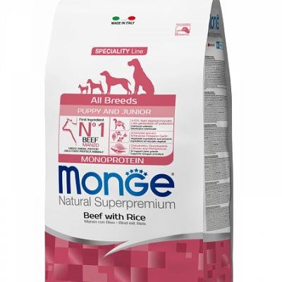 MONGE dry dog all breed puppy Beef/Rice