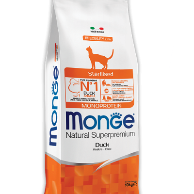 MONGE dry cat sterilised Duck