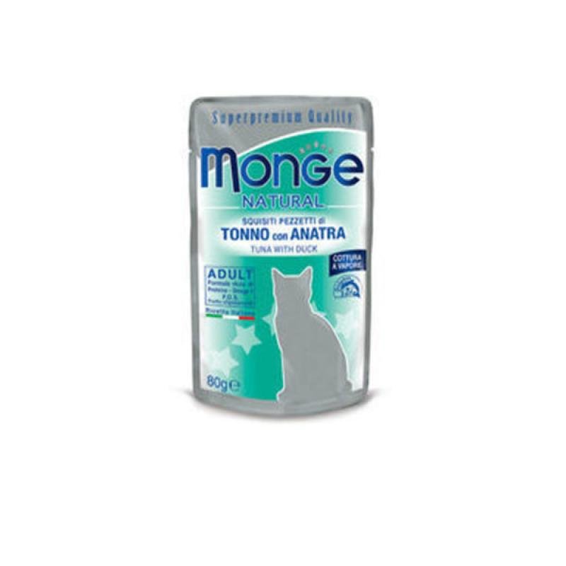 MONGE Cat Natural Pouch Tuna with duck in jelly