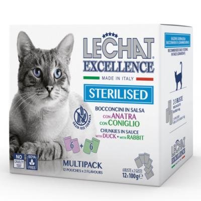 LECHAT Excellence Multipack Sterilised Duck and Rabbit 12x100gr