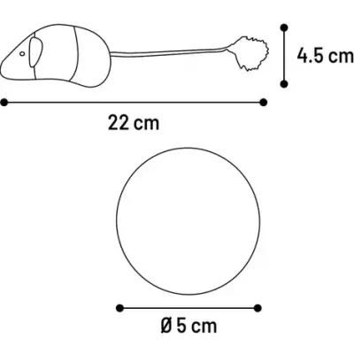 Flamingo jucărie din material textil pentru pisici BLARO MOUSE+BALL