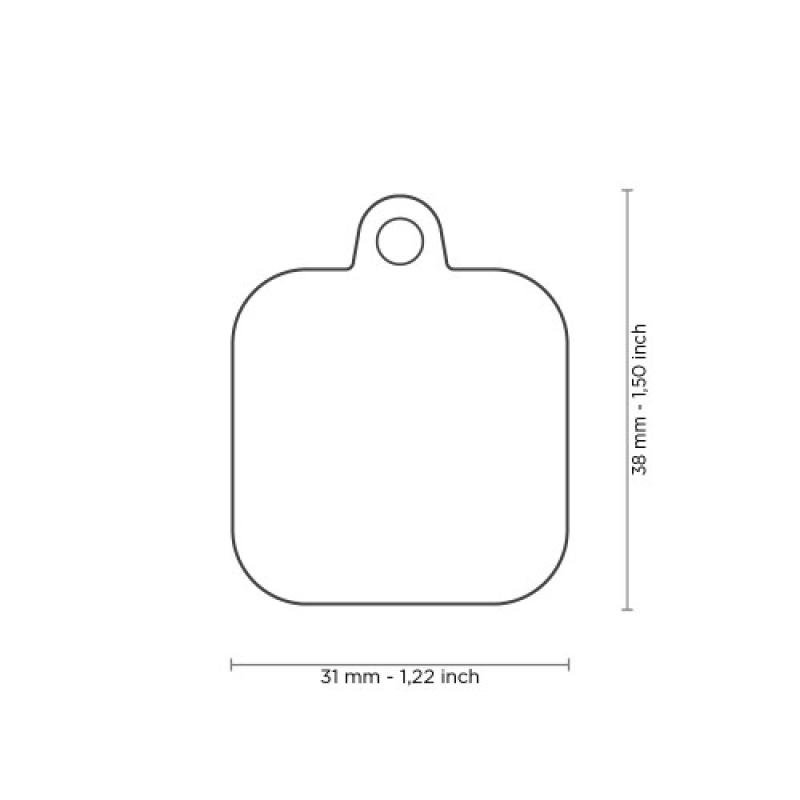 Медальон BLACK SQUARE CHROME PLATED BRASS RUBBER