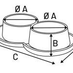 Bol dublu din plastic Duplex Ray