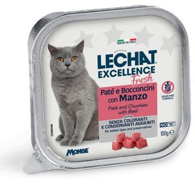 LECHAT Excellence Fresh Adult Paté and Chunkies with Beef