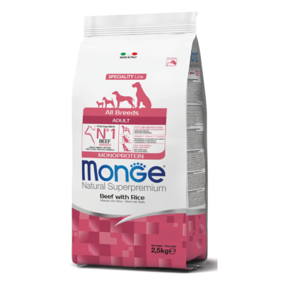 MONGE dry dog all breed adult Beef/Rice