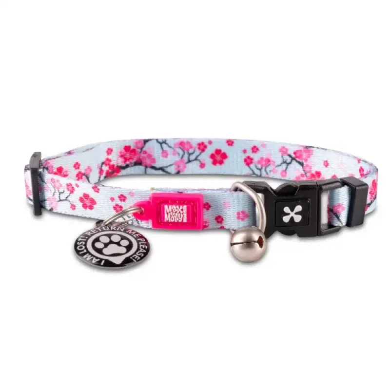 MAX & MOLLY Zgarda pentru pisici Smart ID Cat Cherry Bloom