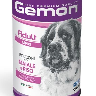 GEMON Dog Maxi Adult Chunks with Pork and Rice