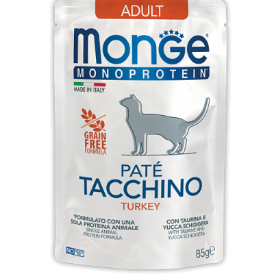 MONGE Cat Pouch Monoprotein Adult Turkey