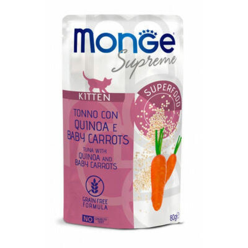 MONGE Cat Pouch Supreme Kitten Tuna/Quinoa/Baby Carrot
