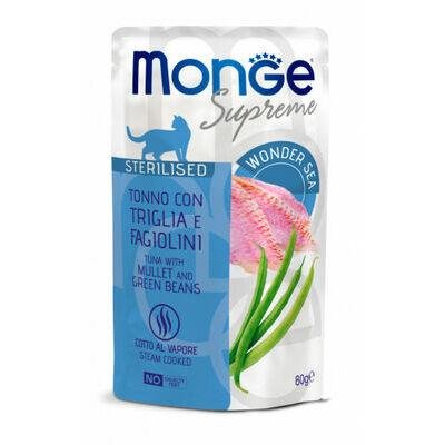 MONGE Cat Pouch Supreme Sterilised Tuna/Mullet/Green Beans