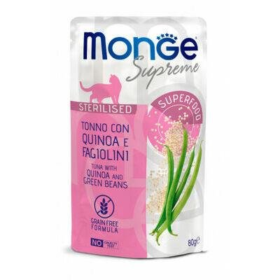 MONGE Cat Pouch Supreme Sterilised Tuna/Quinoa/Green Beans