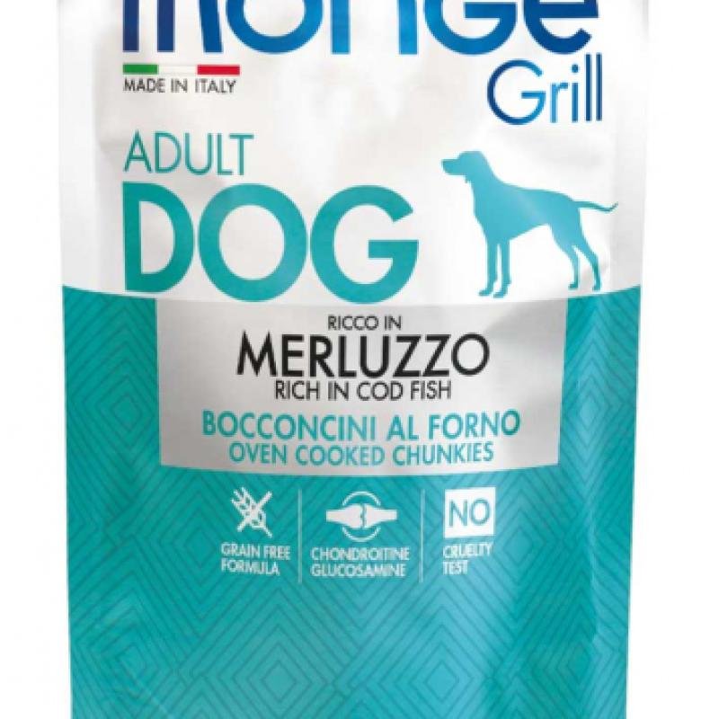 MONGE Dog Grill Pouch Cod Fish