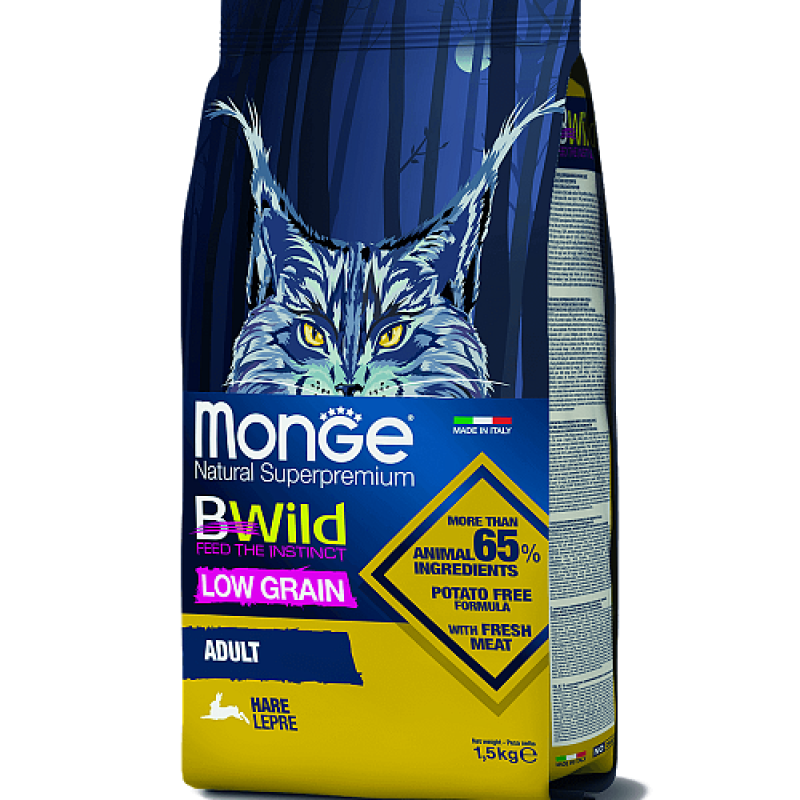 MONGE dry cat BWILD adult Hare 1,5 kg