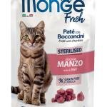 MONGE Cat Fresh Sterilised Paté with Chunkies Beef pouch