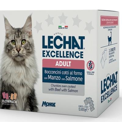 LECHAT Excellence Multipack Adult Beef and Salmon 12x100gr