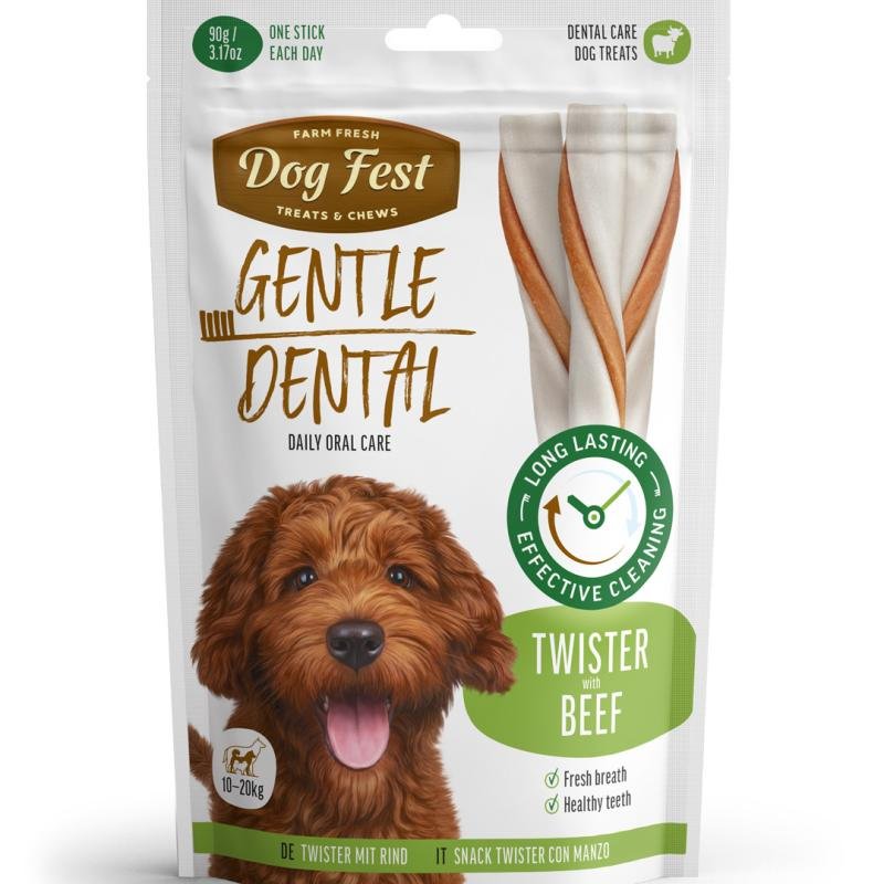 Dog Fest Rawhide tiwster with beef > 10kg - 20kg