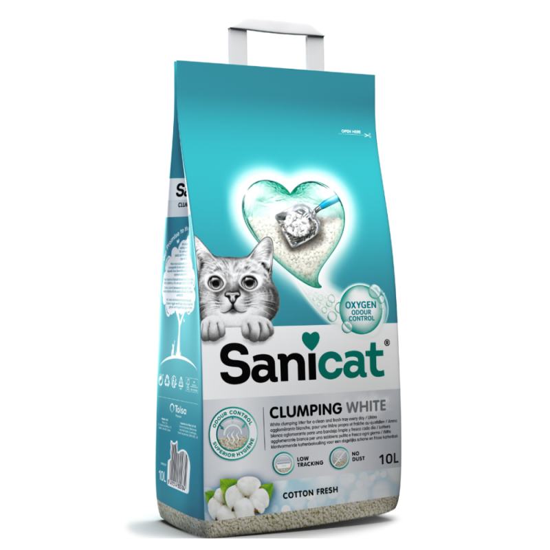 SANICAT CLUMPING WHITE COTTON FRESH